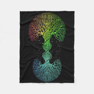Dna Tree Of Life Science Of Genetics Earth Day Gen Fleece Blanket