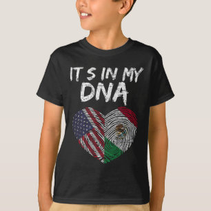 Dna Usa Flag American Mexican Flag Mexico T-Shirt