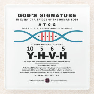 DNA-YHVH Code Glass Coaster