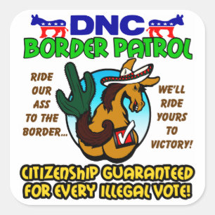 DNC Border Patrol Square Sticker