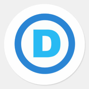 DNC D SYMBOL.png Classic Round Sticker