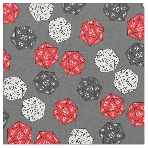 DND 20 Sided Dice Game Dungeons Dragons Fabric Zazzle