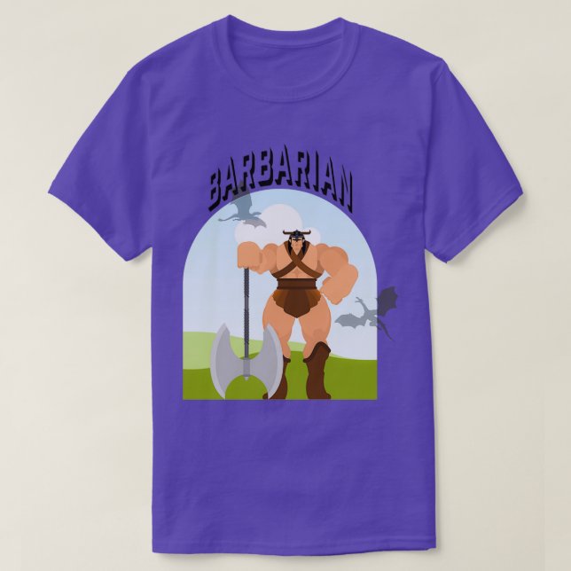 DND Barbarian Class 1 T-Shirt (Design Front)