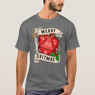 DND CHRISTMAS D20 Merry Critmas T-Shirt