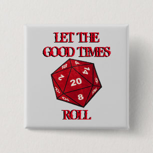 DnD Dice 15 Cm Square Badge