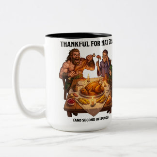 DnD Party Dragon Thanksgiving Feast Two-Tone Coffee Mug