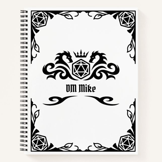 DnD Personalised Notebook with Monogram (Front)