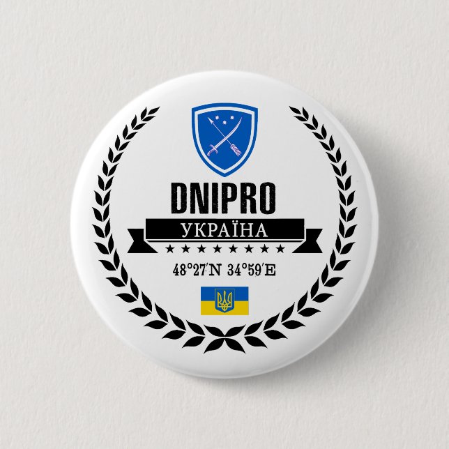 Dnipro 6 Cm Round Badge (Front)