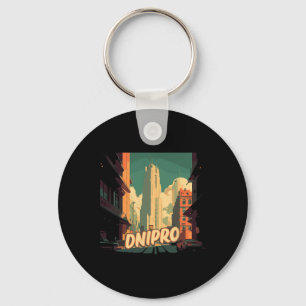 Dnipro Retro Ukraine Vintage Ukrainian Traveling T Key Ring