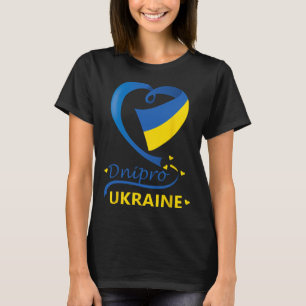 Dnipro Ukraine National Flag Heart Emblem Crest T-Shirt