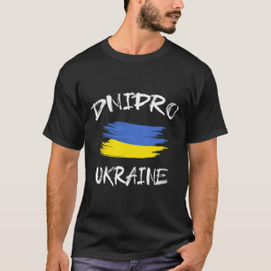 Dnipro Ukraine Souvenir Ukrainian Country Flag Bru T-Shirt
