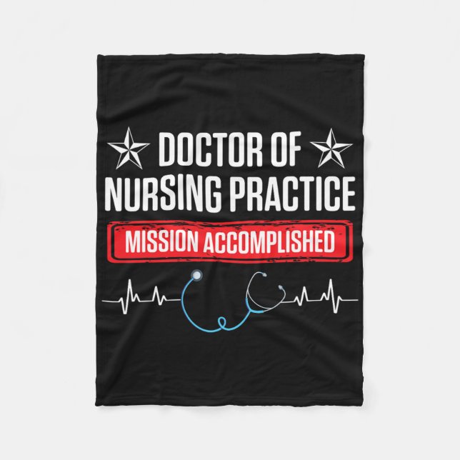 Dnp Doctor Of Nursing Practice Accomplish Rn Nurse Fleece Blanket (Front)