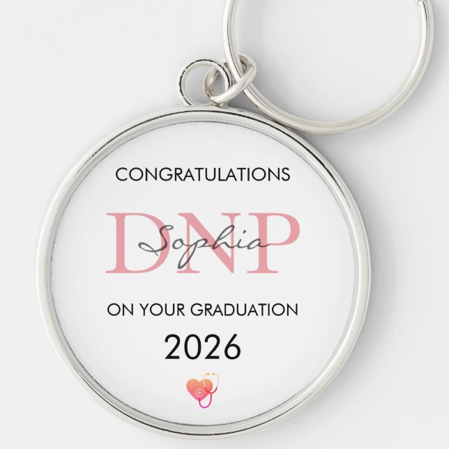 DNP Graduation Personalised Name Class of 2026 Key Ring (Front)