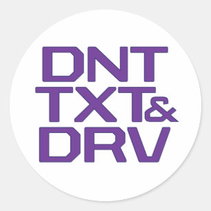 DNT TXT & DRV CLASSIC ROUND STICKER