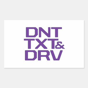 DNT TXT & DRV RECTANGULAR STICKER