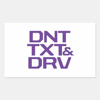 DNT TXT & DRV RECTANGULAR STICKER
