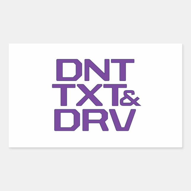 DNT TXT & DRV RECTANGULAR STICKER (Front)