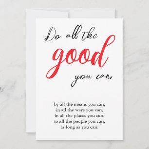 Do all the good you can Vintage Motivational Quote Thank You Card