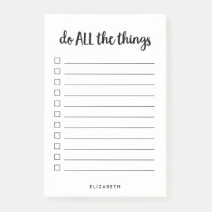 Do All the Things   Lined Personalised To Do List Post-it Notes