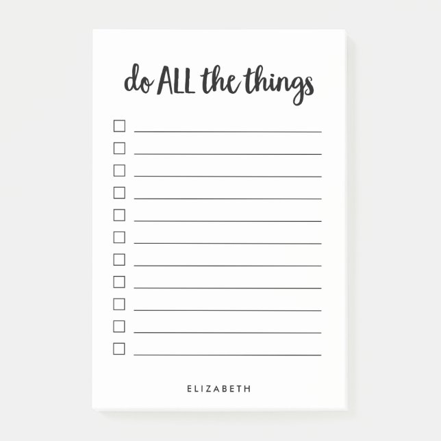 Do All the Things | Lined Personalised To Do List Post-it Notes (Front)