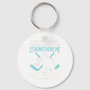 Do All Things Ice Hockey Christian Player Goalie M Key Ring