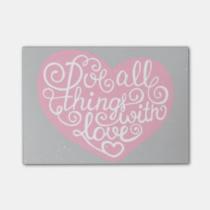 Do All Things With Love Red Post-it Notes