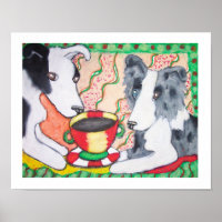 Do Border Collies Have Coffee? Art Poster