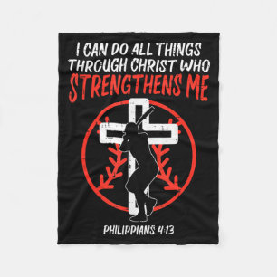 Do Can All Things Baseball Religious Fleece Blanket