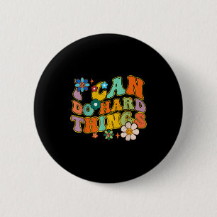 Do Can Hard Things Groovy Retro 6 Cm Round Badge