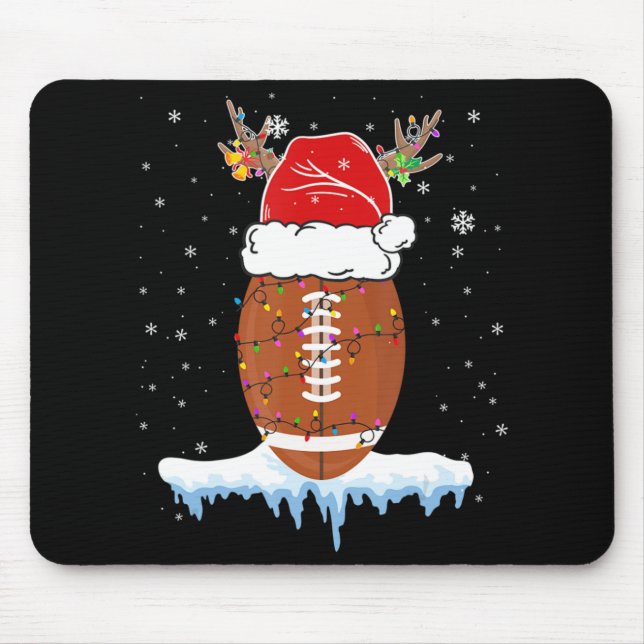 Do Christmas Football Santa Hat Merry Xmas Footbal Mouse Mat (Front)