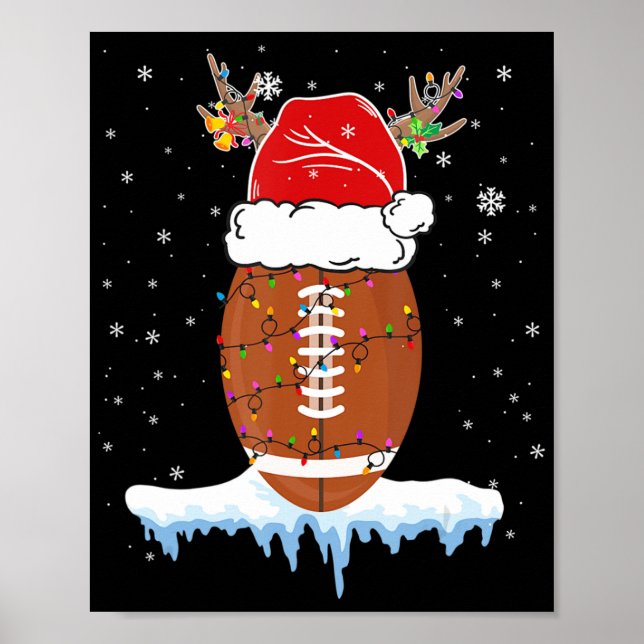 Do Christmas Football Santa Hat Merry Xmas Footbal Poster (Front)
