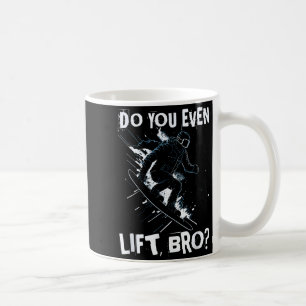 Do even lift bro - funny retro snowboard skiing sk coffee mug