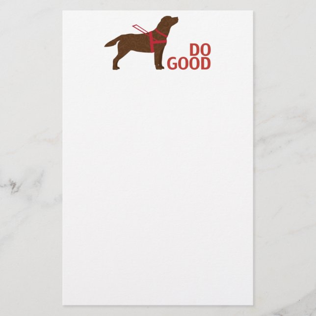 Do Good - Service Dog - Chocolate Lab Stationery (Front)