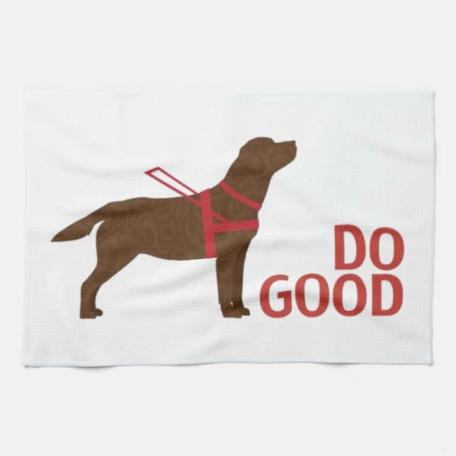 Do Good - Service Dog - Chocolate Lab Tea Towel (Horizontal)