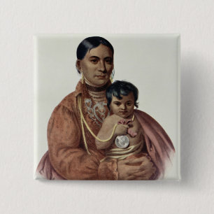 Do-Hon-Go, an Osage Woman 15 Cm Square Badge