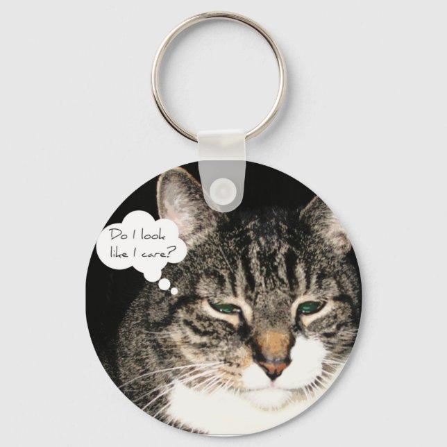Do I look like I care? Key Ring (Front)