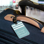 Do I Look Like I Fly Economy? Funny Luggage Tag<br><div class="desc">Flaunt your frequent flyer status with this cute and funny luggage tags. Design features the quote "Do I look like I fly economy?" in white lettering on a striped background. Personalise the back with your contact details.</div>