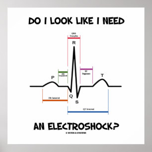 Do I Look Like I Need An Electroshock? EKG ECG Poster