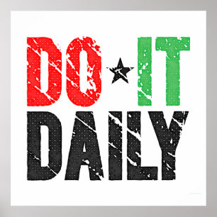 Do It Daily   Vintage Style Poster