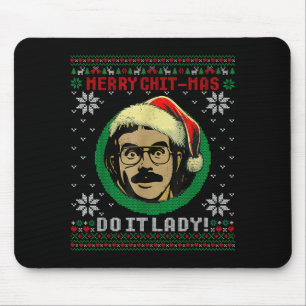Do It Funny Chit-mas Christmas Santa Hat Ugly Xmas Mouse Mat
