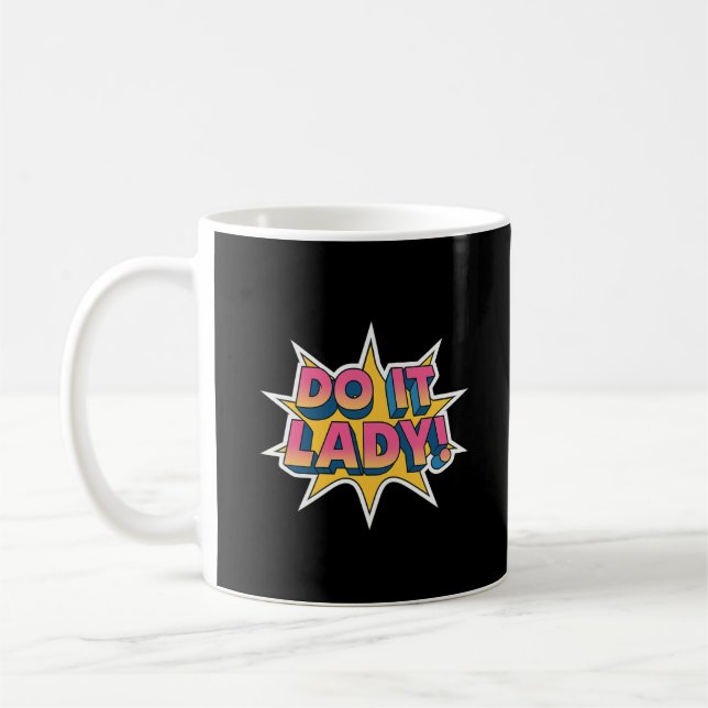 Do It Lady Meme Mug – Minimalist Black Head Logo (Left)