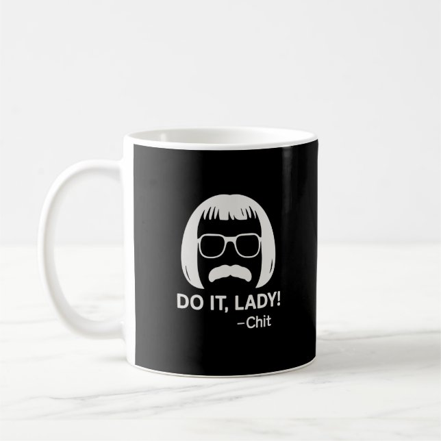 Do It Lady Meme Mug – Minimalist Black Head Logo (Left)