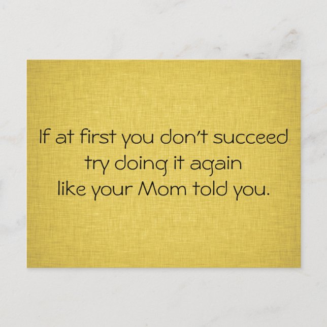 Do it Like Your Mum Told You Postcard (Front)