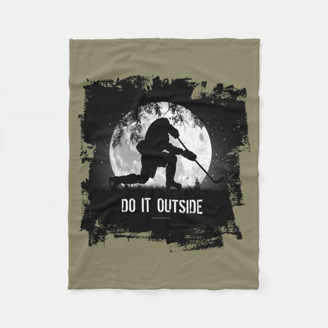 Do It Outside (Hockey) Fleece Blanket (Front)