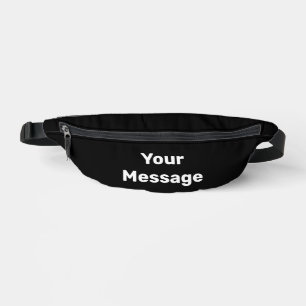 Do It Yourself Black and White Text Template Bum Bags