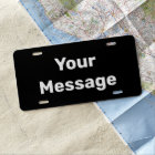 Do It Yourself Black License Plate 