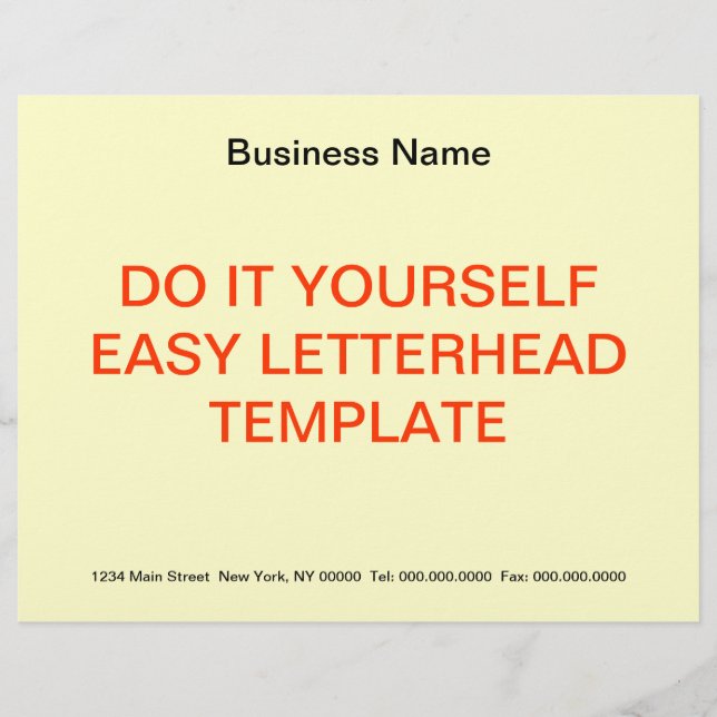 DO IT YOURSELF ~ Business Letterhead 8x11 (Front)
