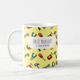 Do It Yourself! Pixel Art Tool Hammer Vice Pattern Coffee Mug
