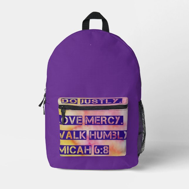 Do Justly - Micah Scripture Backpack (Front)