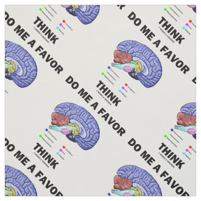 Do Me A Favour Think Brain Anatomy Humour Fabric (Swatch)